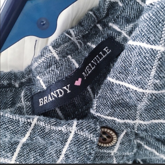 Brandy Melville Plaid Button Down Long Sleeve Top - Picture 6 of 6